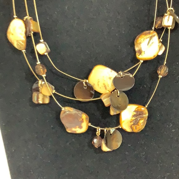 NWT Style & Co Shell Multi-row Illusion Necklace - Picture 2 of 5